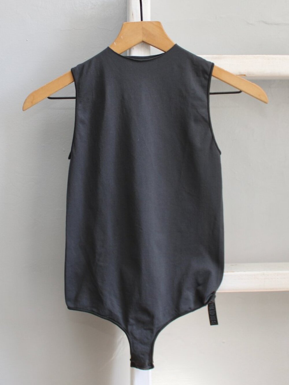 Skims FITS EVERYBODY High Neck Bodysuit Sleeveless Thong Black Onyx Size Small